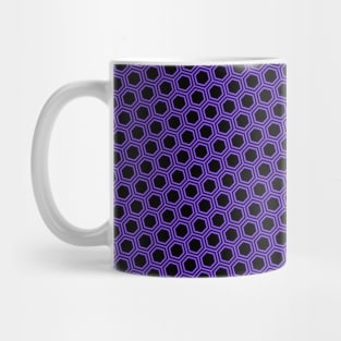 Pattern hexagonal purple on black background Mug